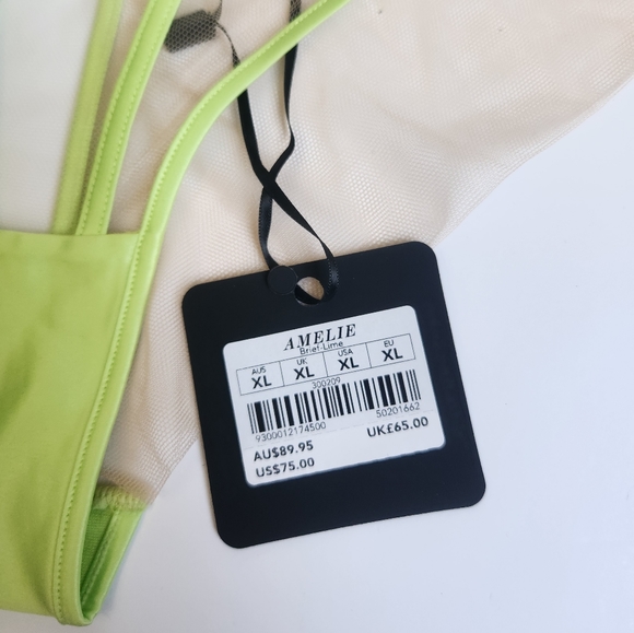 💋SET💋 Honey Birdette AMELIE LIME BRA 38H thong XL brief XL NWT - Picture 7 of 12